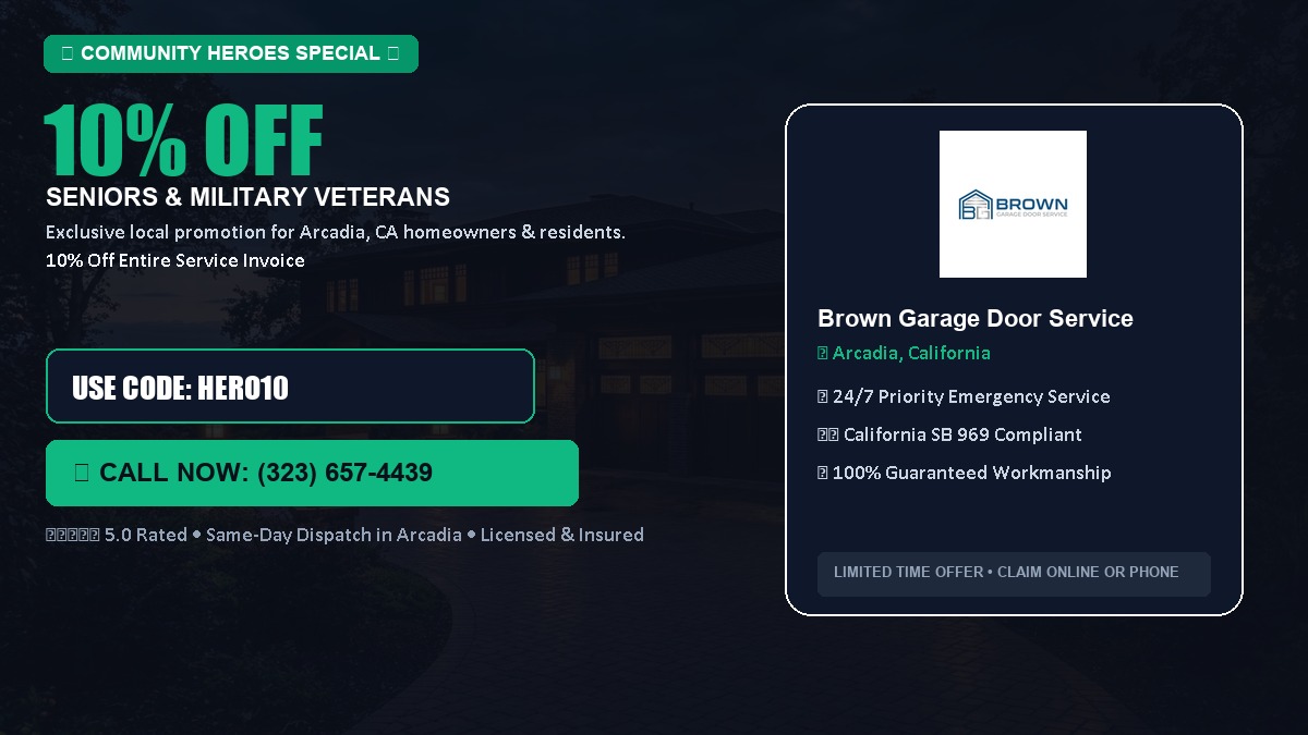 10% OFF Senior Citizens (65+) & Military / Veteran Community Discount in Arcadia, CA